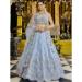 Picture of Satin & Silk & Organza Light Steel Blue Readymade Lehenga Choli