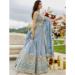 Picture of Satin & Silk & Organza Light Steel Blue Readymade Lehenga Choli