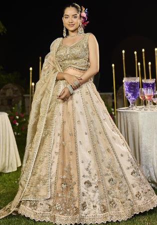 Picture of Marvelous Satin & Silk Tan Readymade Lehenga Choli