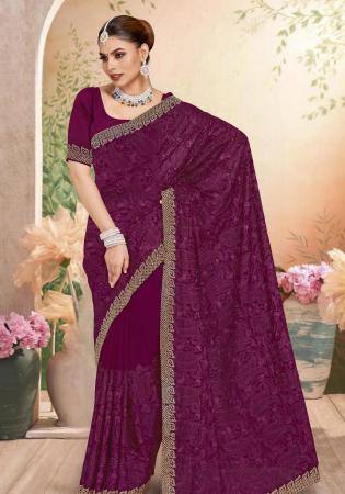 Picture of Fine Georgette Saddle Brown Saree
