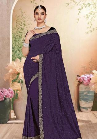 Picture of Delightful Georgette Purple Saree