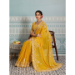 Picture of Well Formed Georgette & Silk Golden Rod Saree