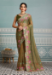 Picture of Beauteous Georgette & Silk Dark Olive Green Saree