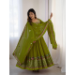 Picture of Georgette Yellow Green Readymade Salwar Kameez