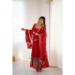 Picture of Elegant Georgette Dark Red Readymade Salwar Kameez