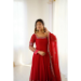 Picture of Elegant Georgette Dark Red Readymade Salwar Kameez
