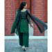 Picture of Georgette & Silk Dark Green Readymade Salwar Kameez