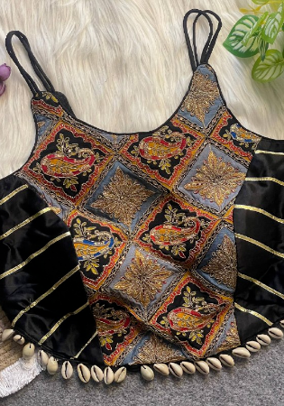 Picture of Well Formed Crepe & Silk Black Designer Blouse