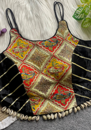 Picture of Excellent Crepe & Silk Black Designer Blouse