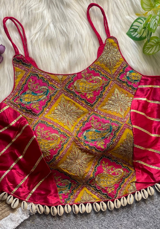 Picture of Delightful Crepe & Silk Maroon Designer Blouse