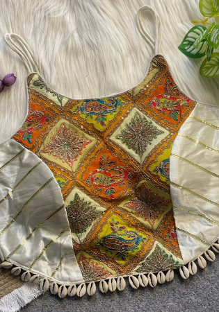 Picture of Sublime Crepe & Silk Fire Brick Designer Blouse