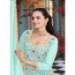 Picture of Georgette Pale Turquoise Straight Cut Salwar Kameez