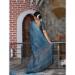 Picture of Excellent Cotton Navy Blue Saree