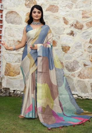 Picture of Superb Cotton Slate Grey Saree