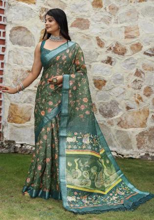 Picture of Taking Cotton Sea Green Saree
