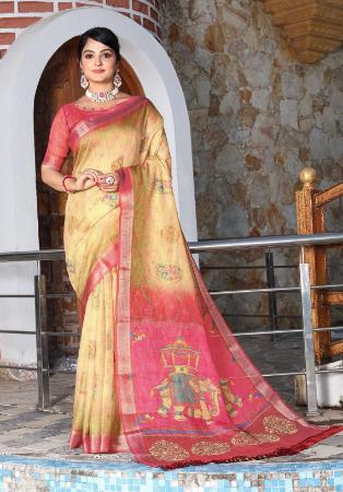 Picture of Alluring Cotton Indian Red Saree