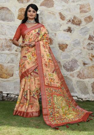 Picture of Charming Cotton Dark Khaki Saree