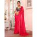 Picture of Lovely Chiffon & Organza Dark Salmon Saree