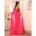 Picture of Lovely Chiffon & Organza Dark Salmon Saree