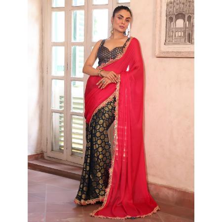 Picture of Fine Chiffon & Organza Light Pink Saree