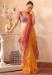 Picture of Stunning Chiffon & Organza Dark Salmon Saree