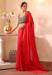 Picture of Exquisite Chiffon & Organza Crimson Saree