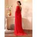 Picture of Exquisite Chiffon & Organza Crimson Saree