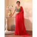 Picture of Exquisite Chiffon & Organza Crimson Saree