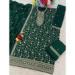 Picture of Chiffon Dark Green Straight Cut Salwar Kameez