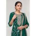 Picture of Chiffon Dark Green Straight Cut Salwar Kameez