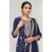Picture of Admirable Chiffon Navy Blue Straight Cut Salwar Kameez