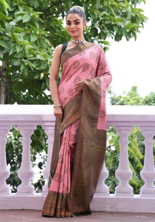 Picture of Pretty Silk Pale Violet Red Saree