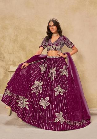 Picture of Grand Silk Maroon Lehenga Choli