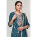 Picture of Wonderful Silk Teal Straight Cut Salwar Kameez