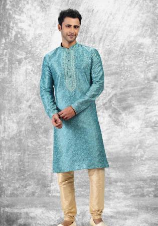 Picture of Wonderful Silk Cadet Blue Kurtas