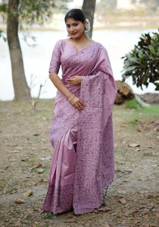 Picture of Graceful Silk Rosy Brown Saree