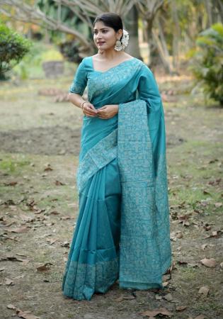 Picture of Wonderful Silk Sea Green Saree