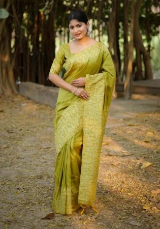 Picture of Bewitching Silk Yellow Green Saree