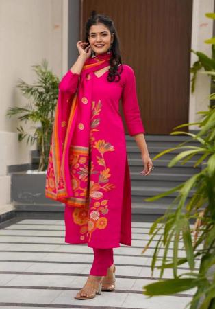Picture of Wonderful Silk Deep Pink Readymade Salwar Kameez