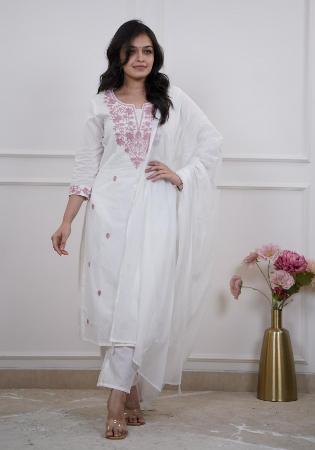 Picture of Ravishing Silk Ghost White Readymade Salwar Kameez
