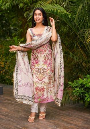 Picture of Excellent Silk Beige Readymade Salwar Kameez
