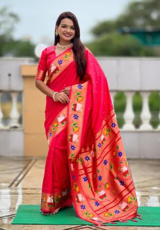 Picture of Ravishing Silk Crimson Saree