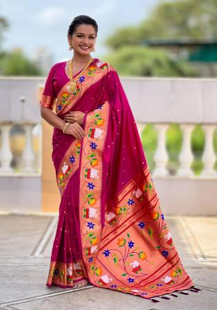 Picture of Graceful Silk Crimson Saree