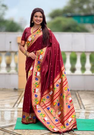 Picture of Sublime Silk Maroon Saree