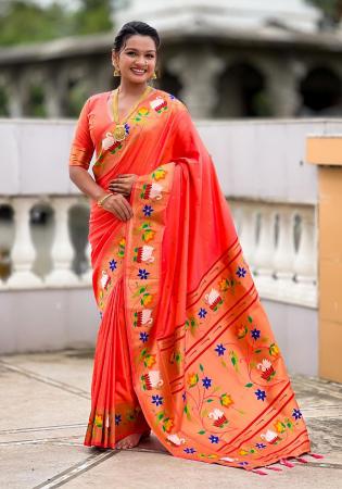 Picture of Charming Silk Tomato Saree