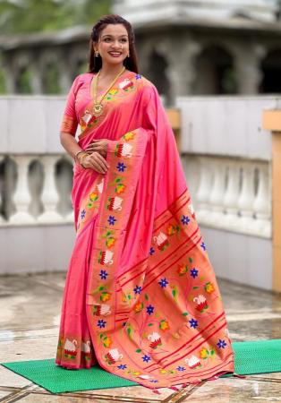 Picture of Wonderful Silk Hot Pink Saree