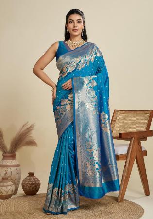 Picture of Splendid Silk Dark Cyan Saree