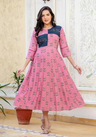 Picture of Sightly Rayon Pale Violet Red Readymade Gown