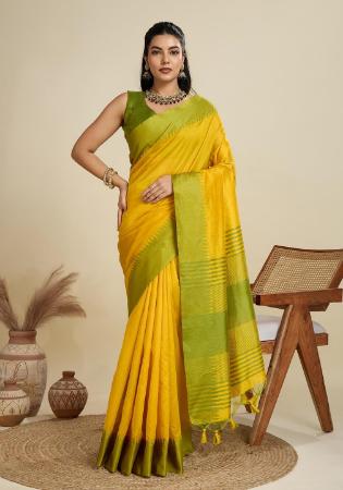 Picture of Charming Silk Golden Rod Saree