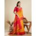 Picture of Ravishing Silk Golden Rod Saree